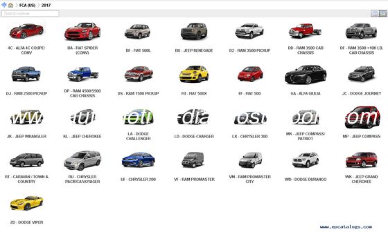 سعر جيد كرايسلر EPC2025.07 FCA EPC5 كتالوج قطع غيار كرايسلر الانترنت
